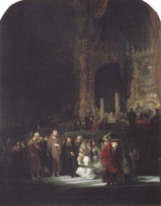 REMBRANDT Harmenszoon van Rijn Christ and the Woman Taken in Adultery